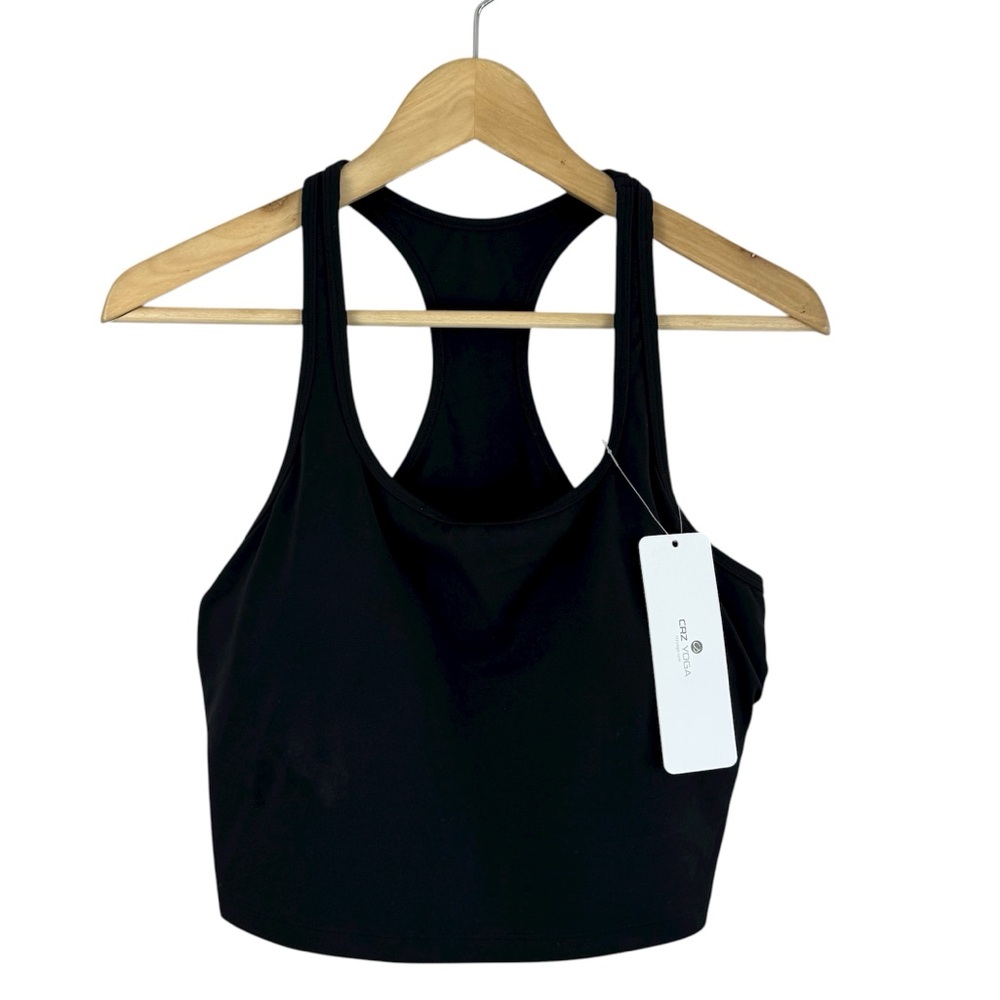 NWT CRZ YOGA Yoga Bra Black Size XL